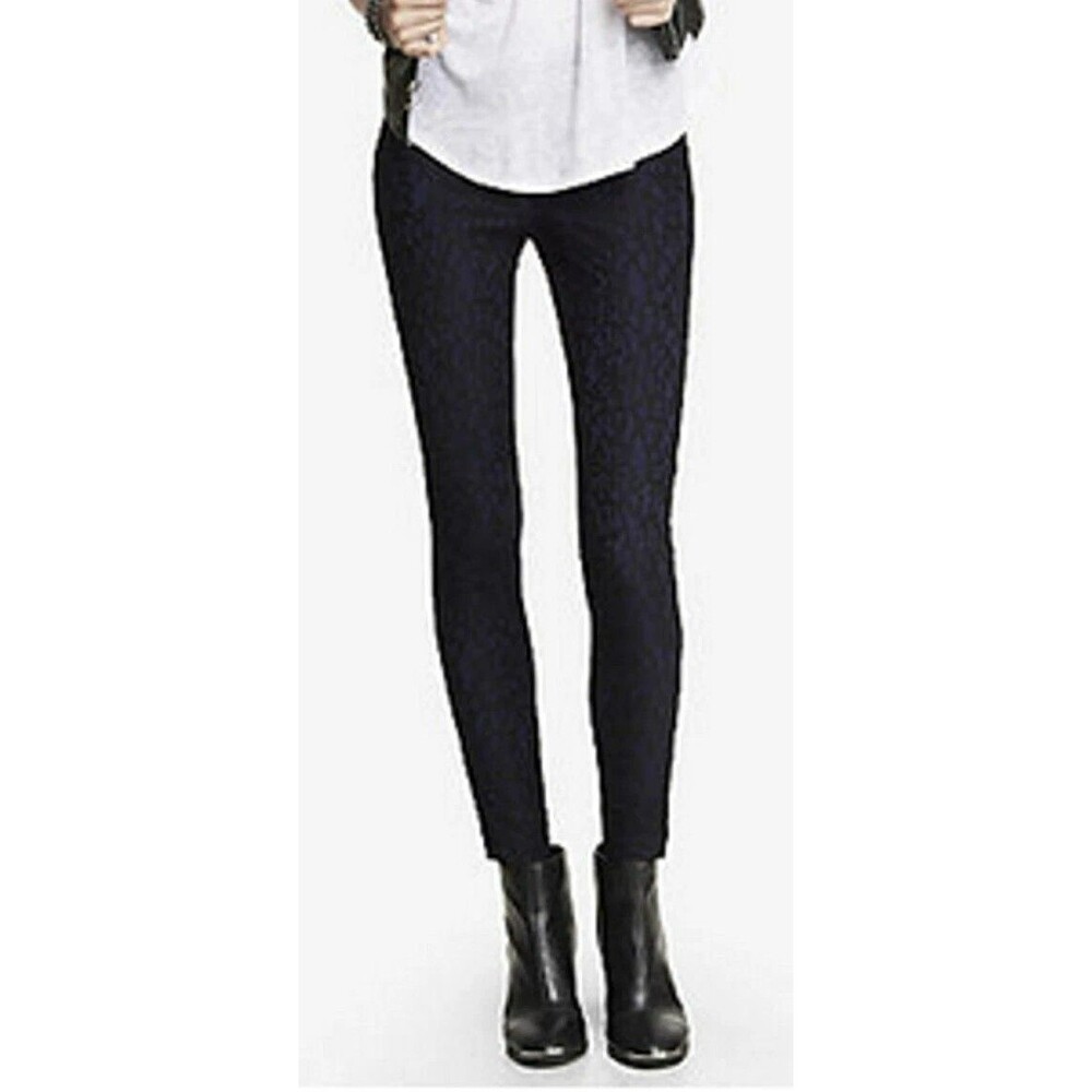Express Blue and Black Lace Leggings